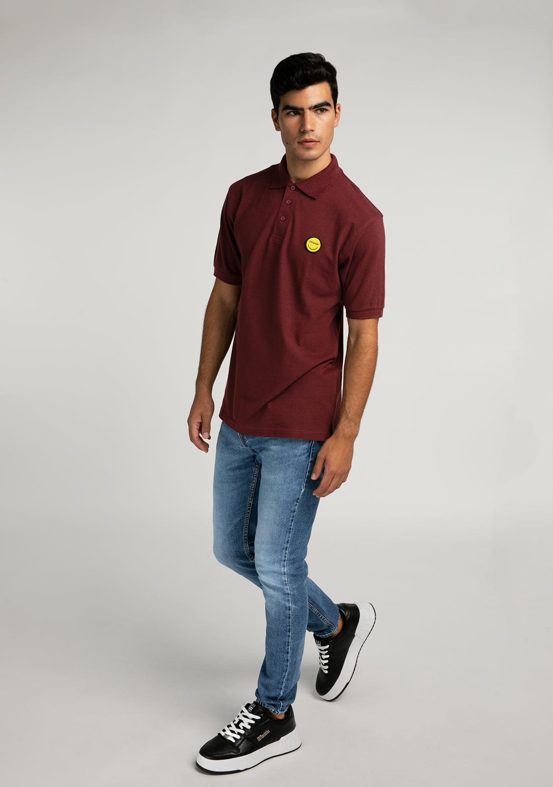 D.franklin Polo Smiley Burgundy Tienda
