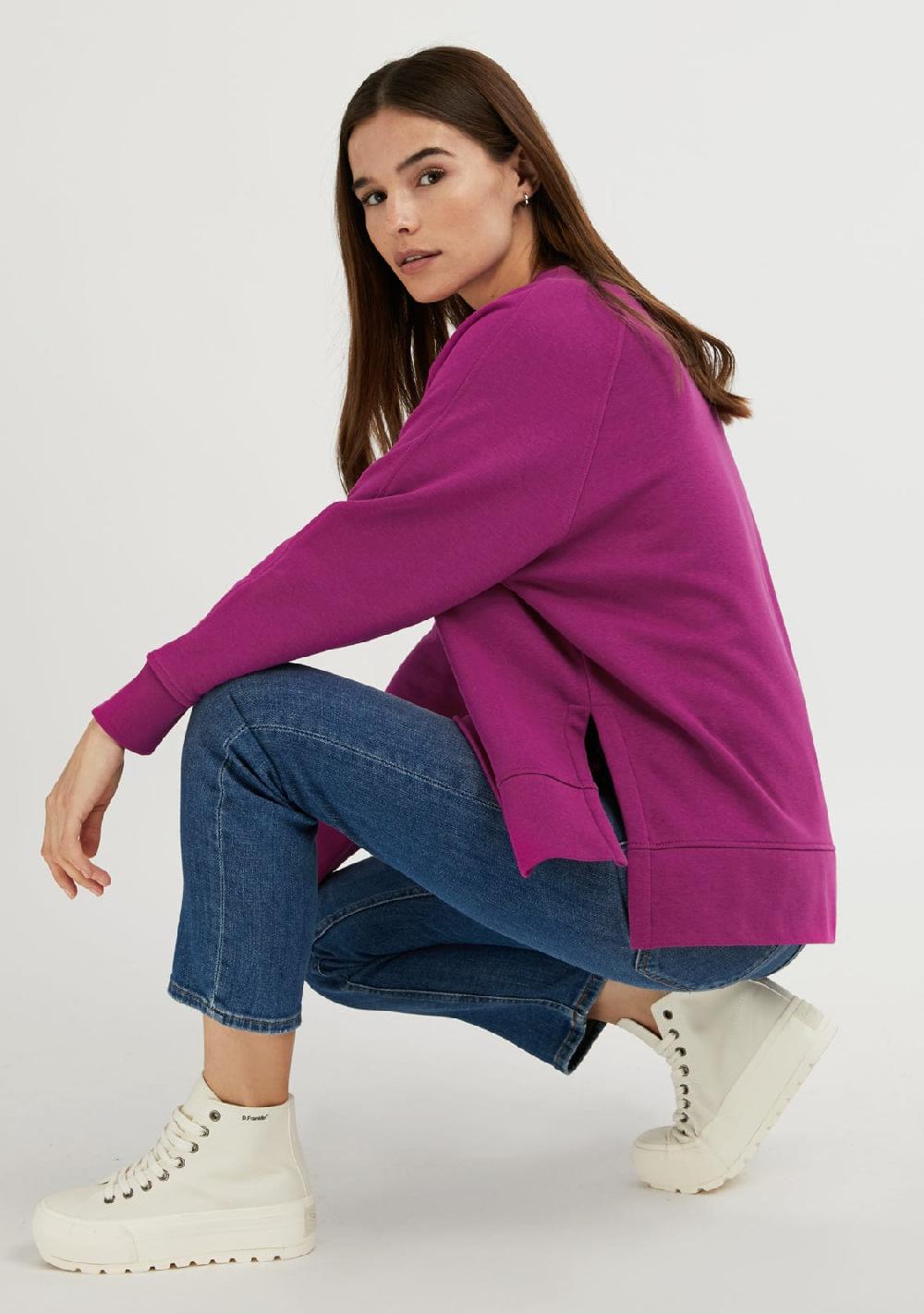 D.franklin Varsity Oversized Crew Neck Sweatshirt Orchid / Black Envío gratis