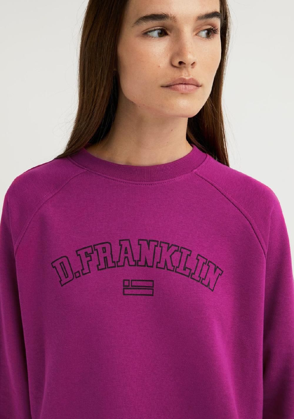 D.franklin Varsity Oversized Crew Neck Sweatshirt Orchid / Black Envío gratis