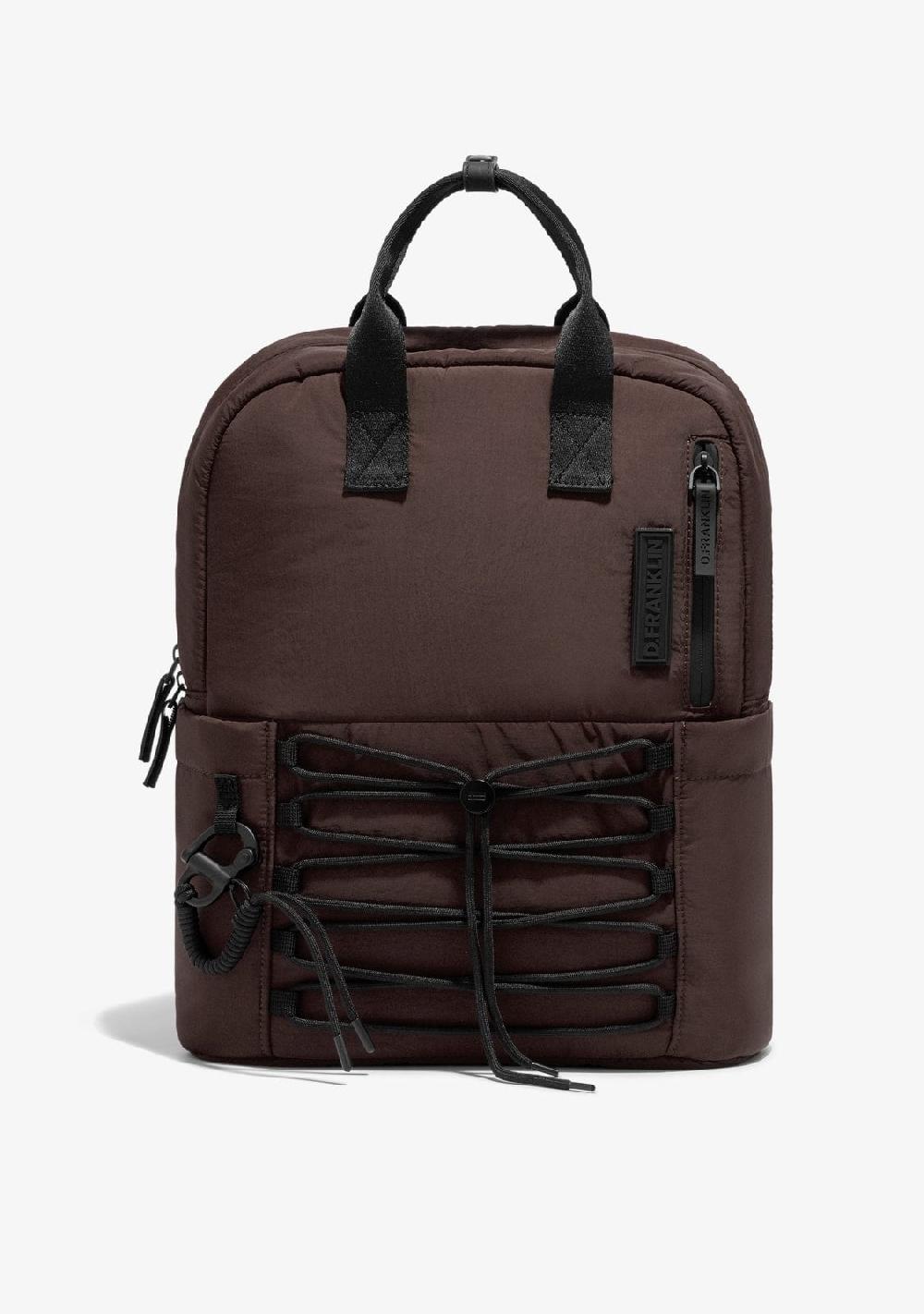 D.franklin Multi-Pocket Nylon Backpack Brown Venta caliente