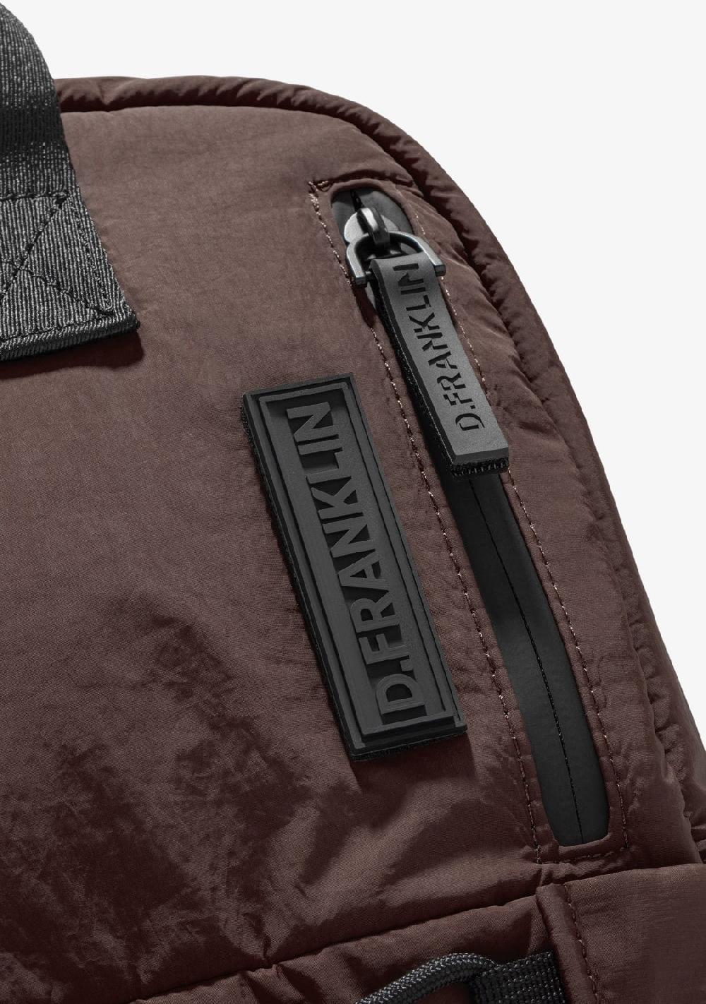 D.franklin Multi-Pocket Nylon Backpack Brown Venta caliente