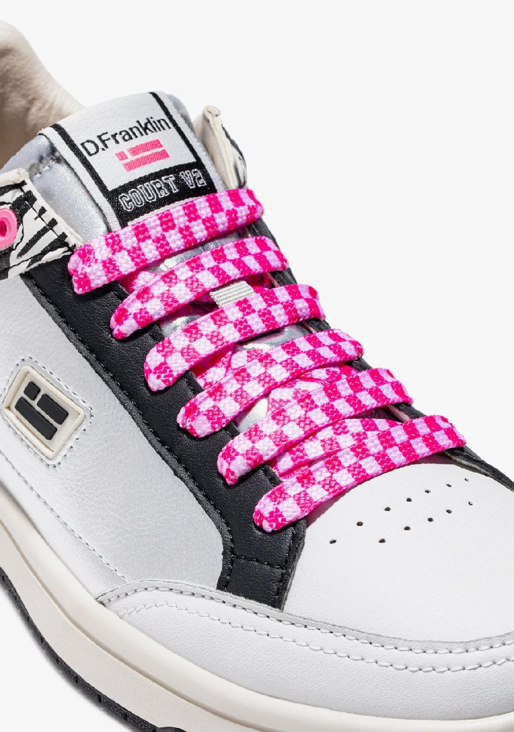 D.franklin Urban Check Shoelaces Pink / White Último día
