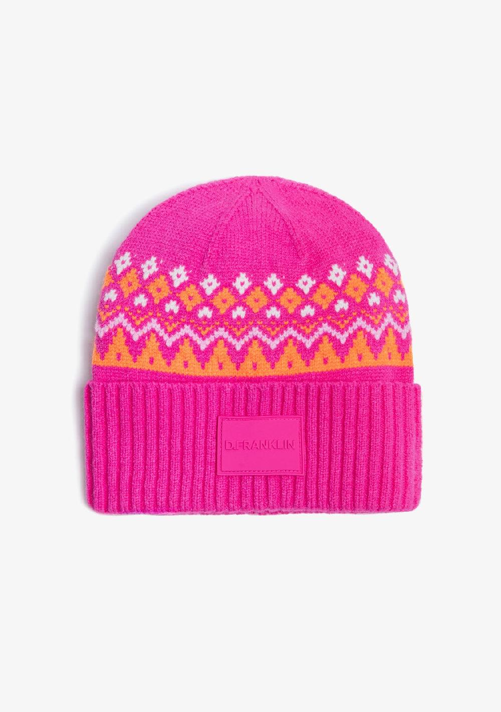D.franklin Nordic TRK Fair Isle Beanie Fuchsia Libre de impuestos