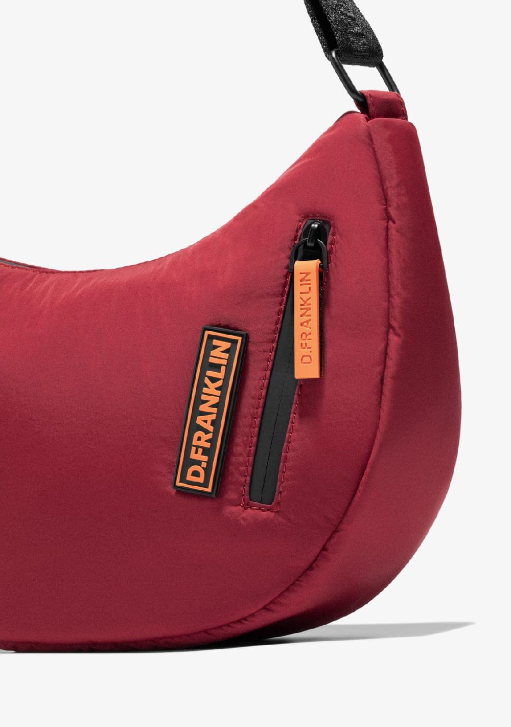 D.franklin Round Nylon Crossbody Bag Red + Custom Set Orange Rebajas