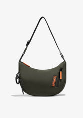 D.franklin Round Nylon Crossbody Bag Green + Custom Set Orange