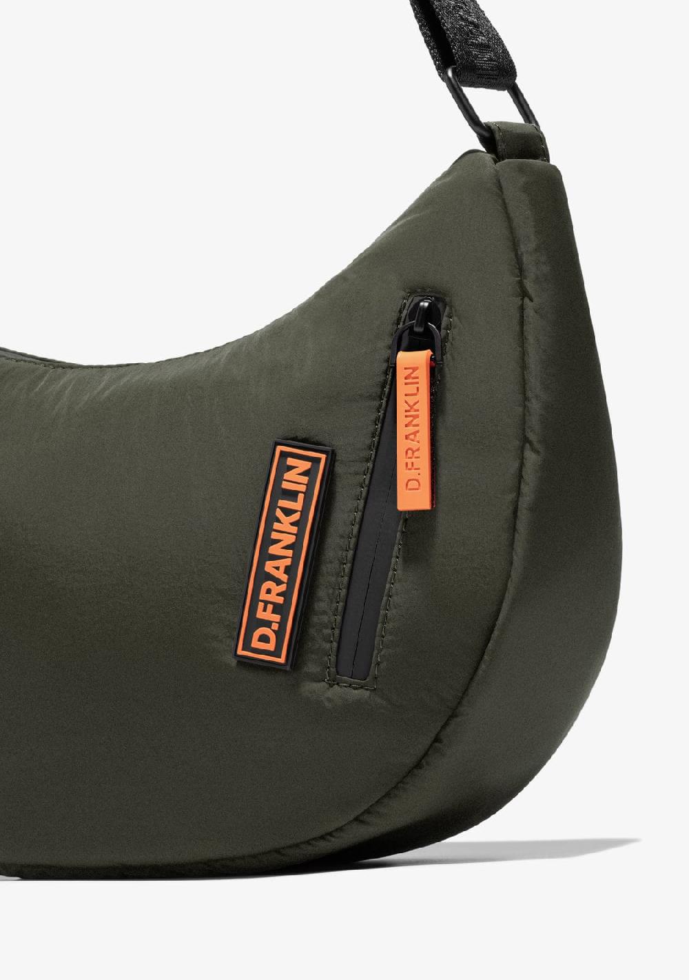 D.franklin Round Nylon Crossbody Bag Green + Custom Set Orange Ofertas