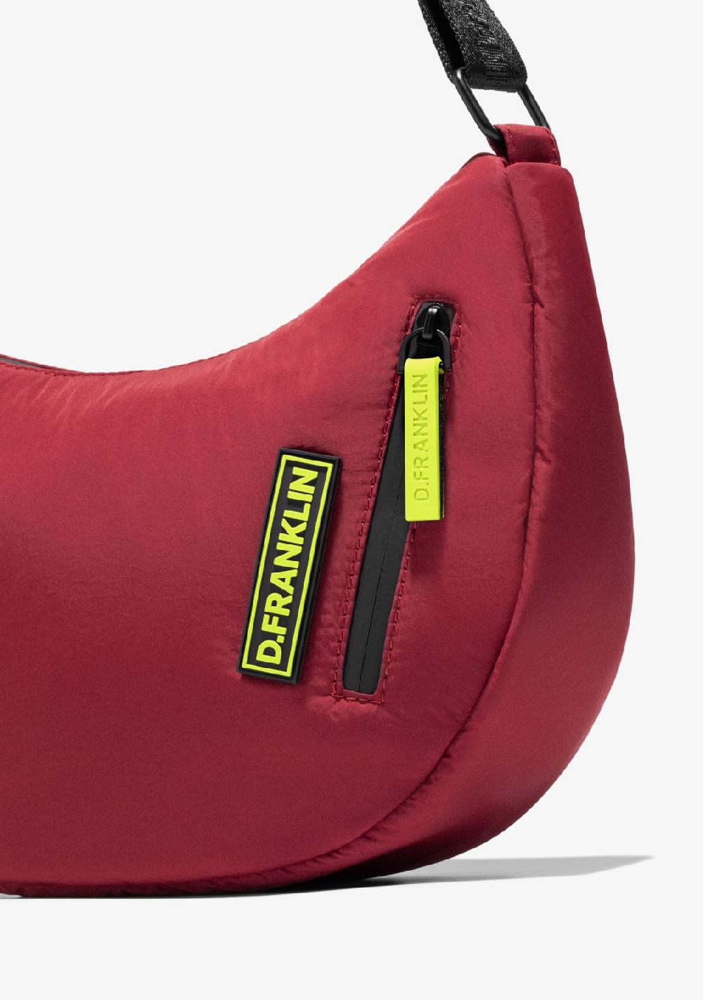 D.franklin Round Nylon Crossbody Bag Red + Custom Set Lime Gran oferta