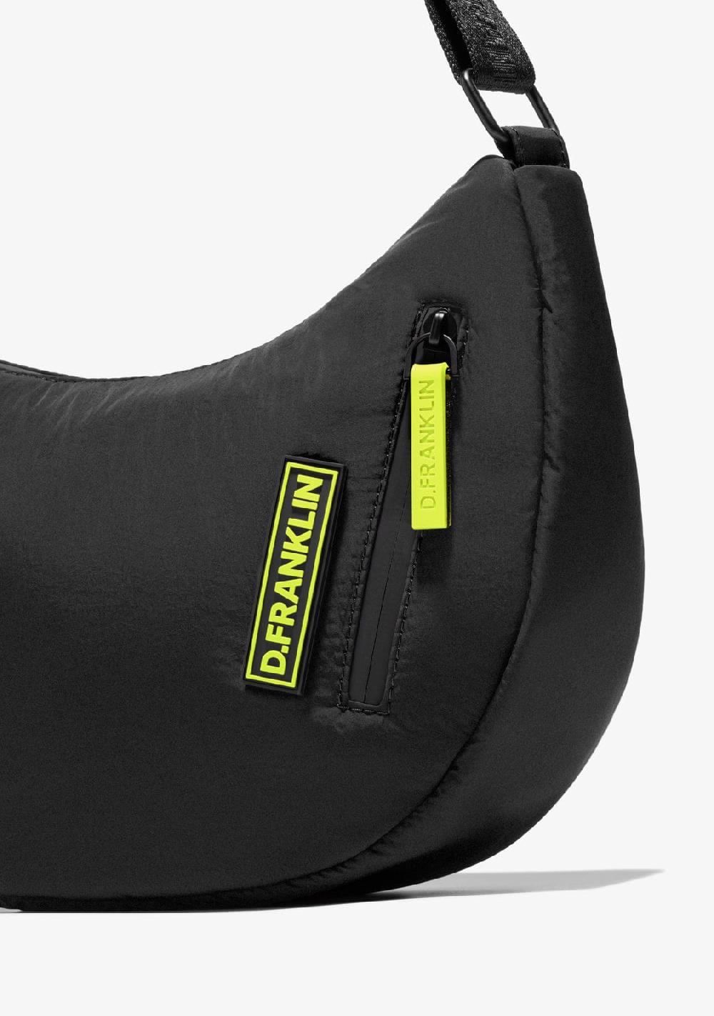 D.franklin Round Nylon Crossbody Bag Black + Custom Set Lime Descuento