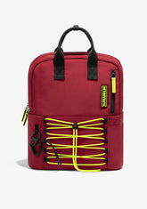 D.franklin Multi-Pocket Nylon Backpack Red + Custom Set Lime Tienda
