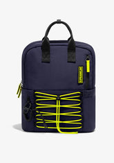 D.franklin Multi-Pocket Nylon Backpack Navy + Custom Set Lime Tienda
