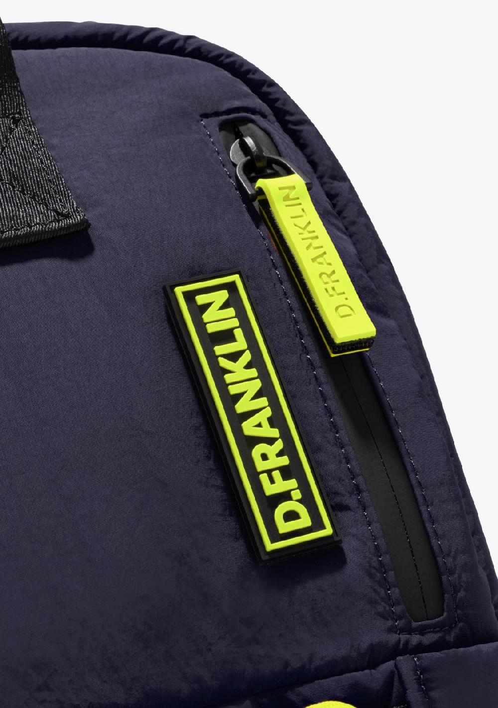 D.franklin Multi-Pocket Nylon Backpack Navy + Custom Set Lime Tienda