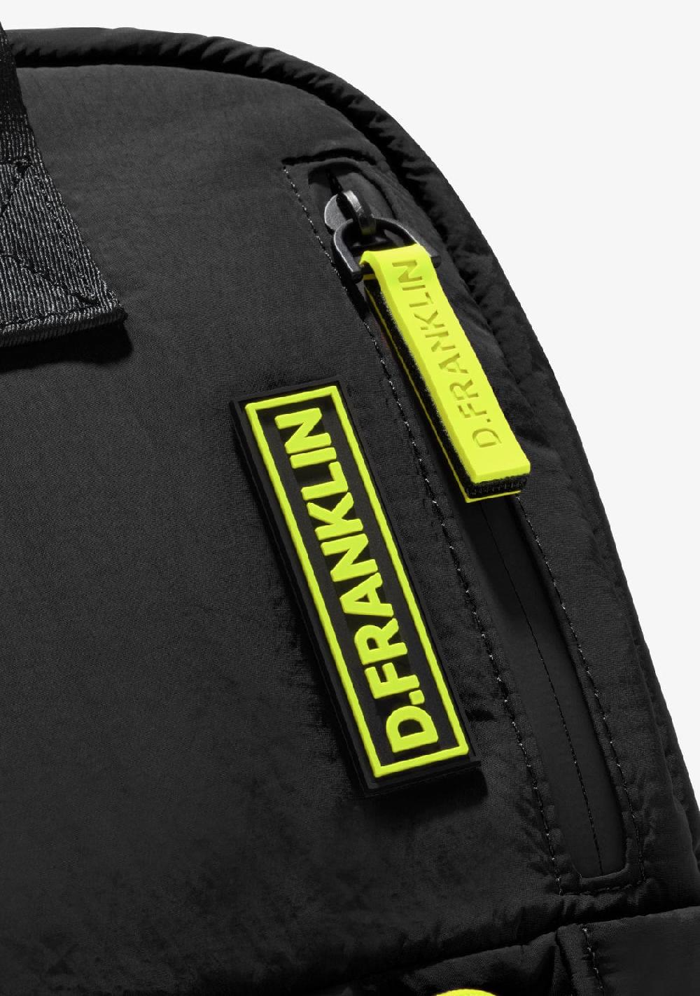 D.franklin Multi-Pocket Nylon Backpack Black + Custom Set Lime Liquidación