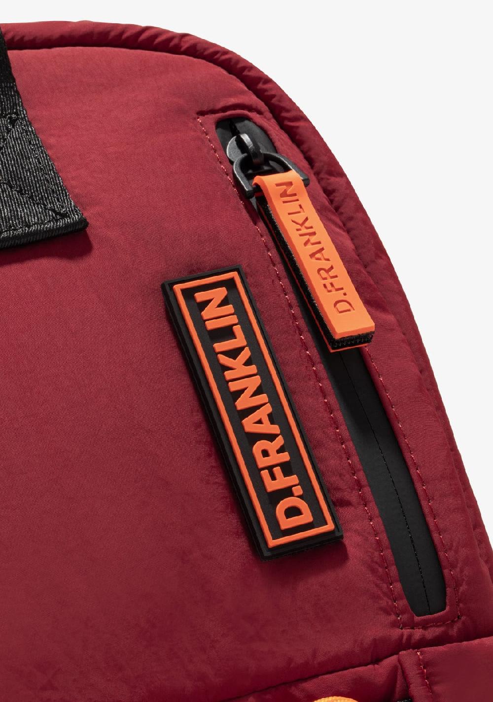 D.franklin Multi-Pocket Nylon Backpack Red + Custom Set Orange Rebajas top