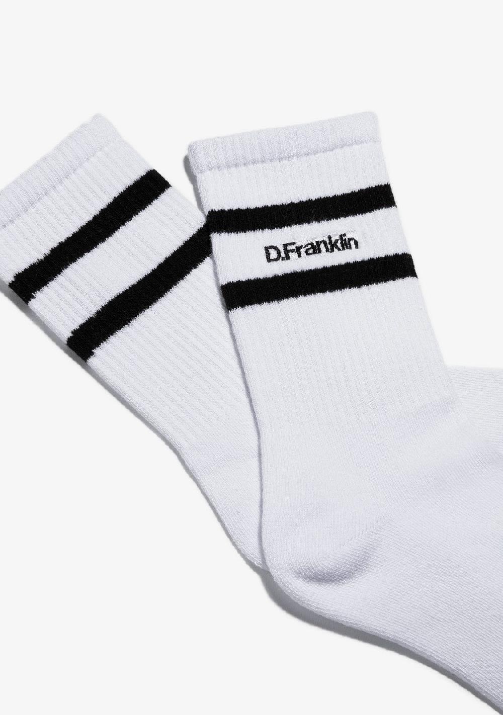 D.franklin DF 2 Stripes Socks White Ofertas de temporada