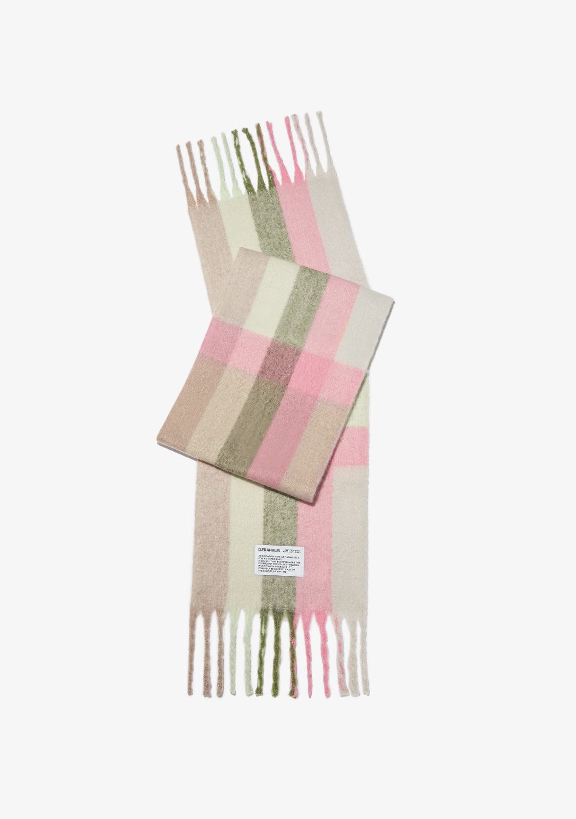 D.franklin Nordic Bomb Plaid Scarf Green/ Coral Gran oferta