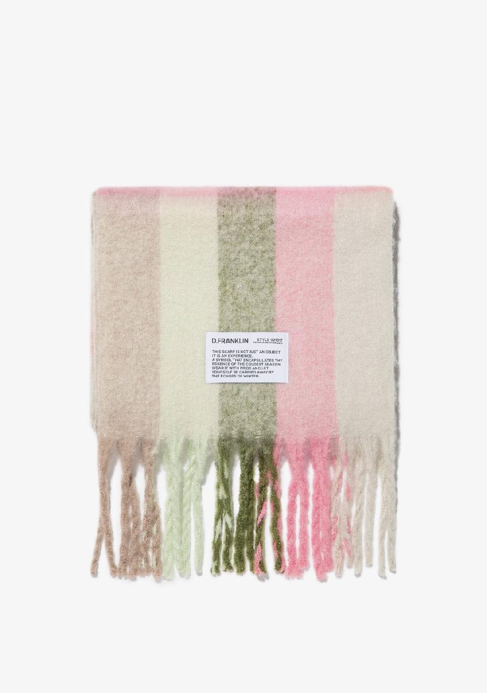 D.franklin Nordic Bomb Plaid Scarf Green/ Coral Gran oferta
