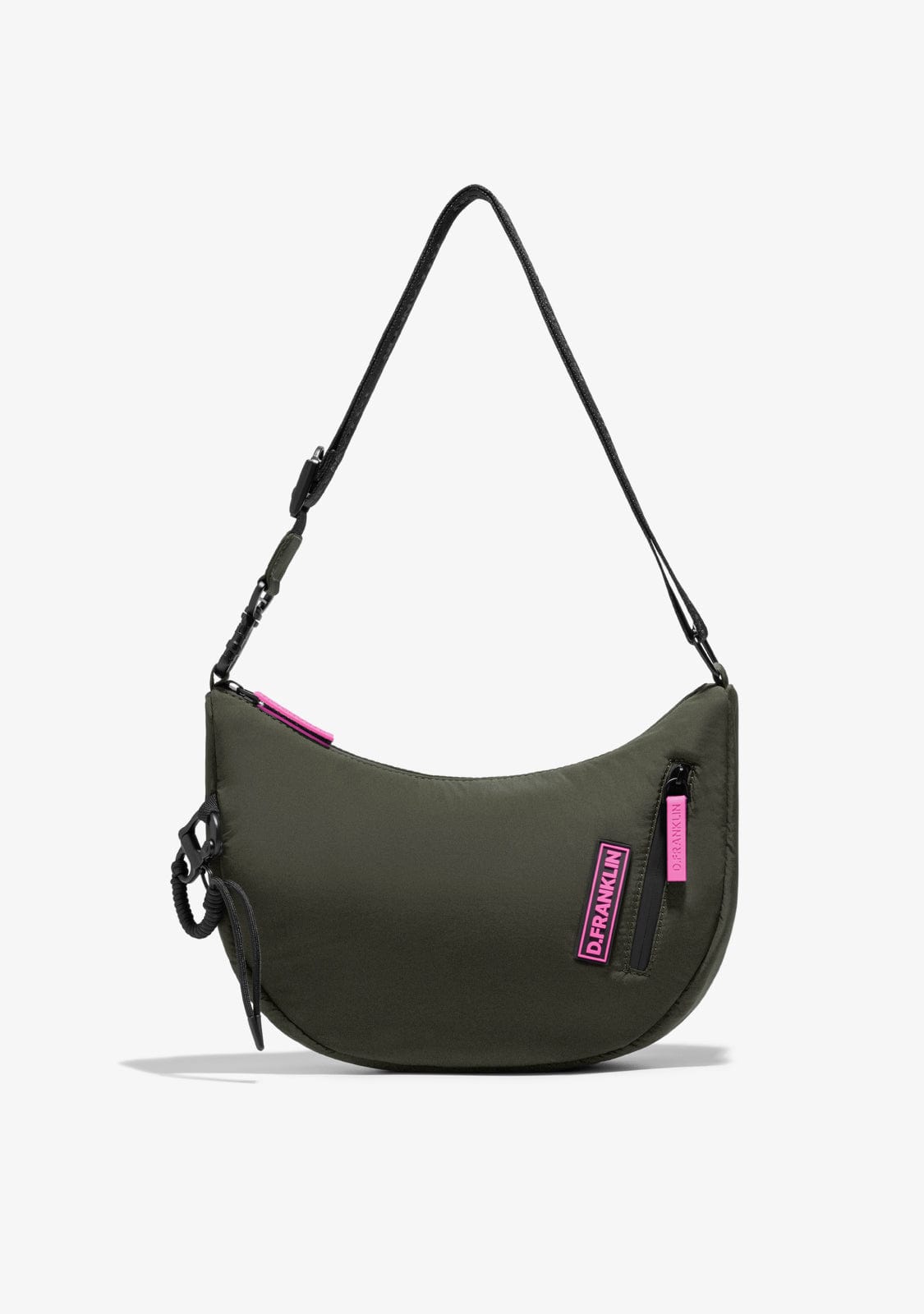 D.franklin Round Nylon Crossbody Bag Green + Custom Set Fuchsia Rebajas baratas