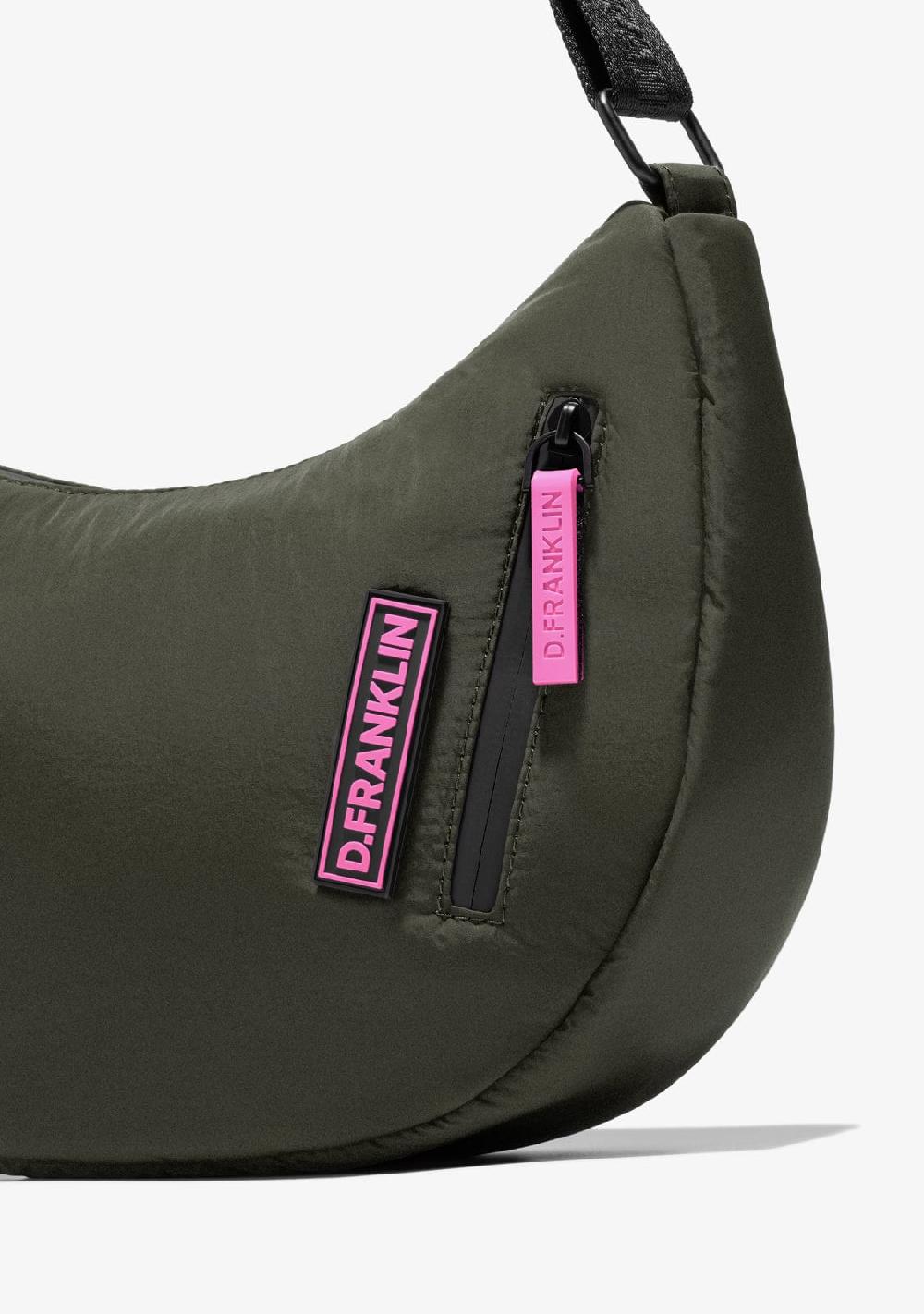 D.franklin Round Nylon Crossbody Bag Green + Custom Set Fuchsia Rebajas baratas