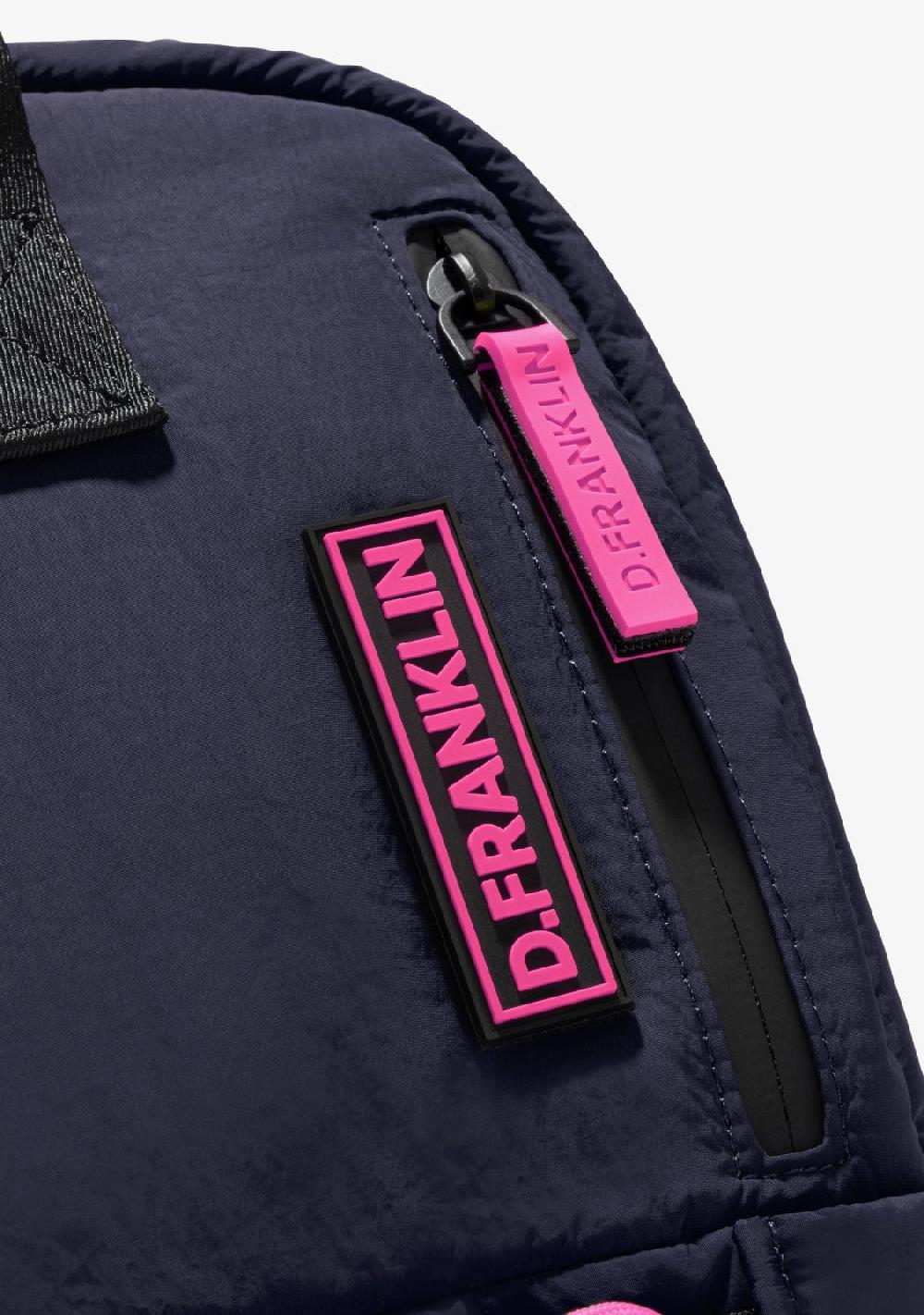 D.franklin Multi-Pocket Nylon Backpack Navy + Custom Set Fuchsia Mejor oferta
