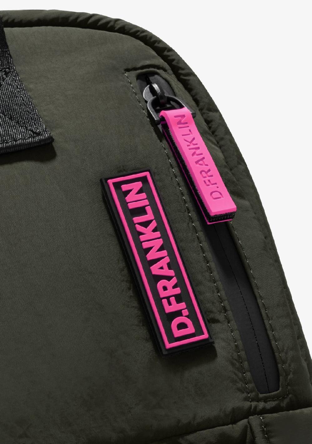 D.franklin Multi-Pocket Nylon Backpack Green + Custom Set Fuchsia Rebajas online