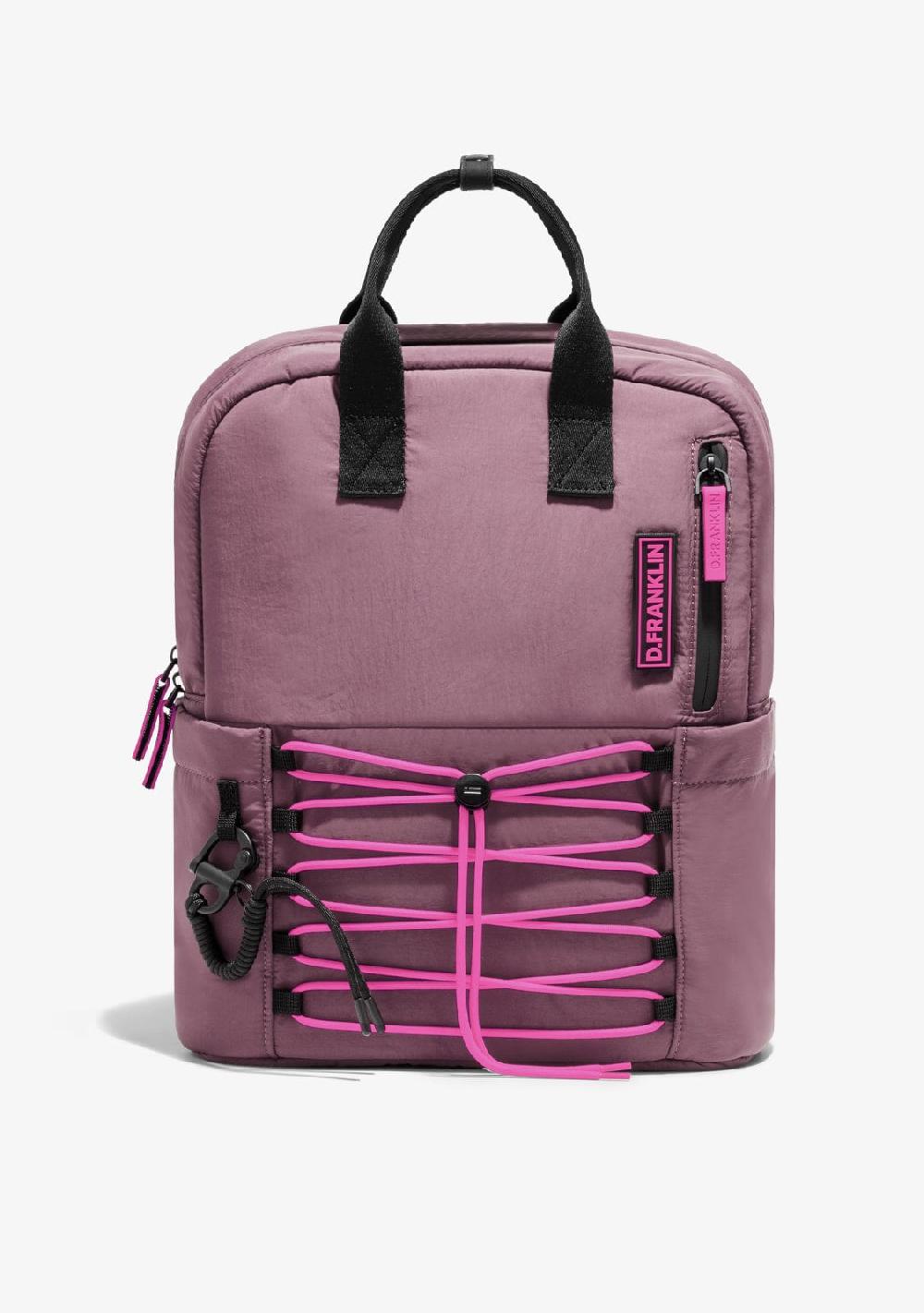 D.franklin Multi-Pocket Nylon Backpack Pink + Custom Set Fuchsia Rebajas top