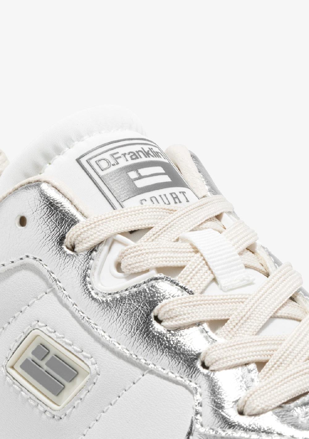 D.franklin Court Tennis Basic White / Silver Oferta especial de fábrica