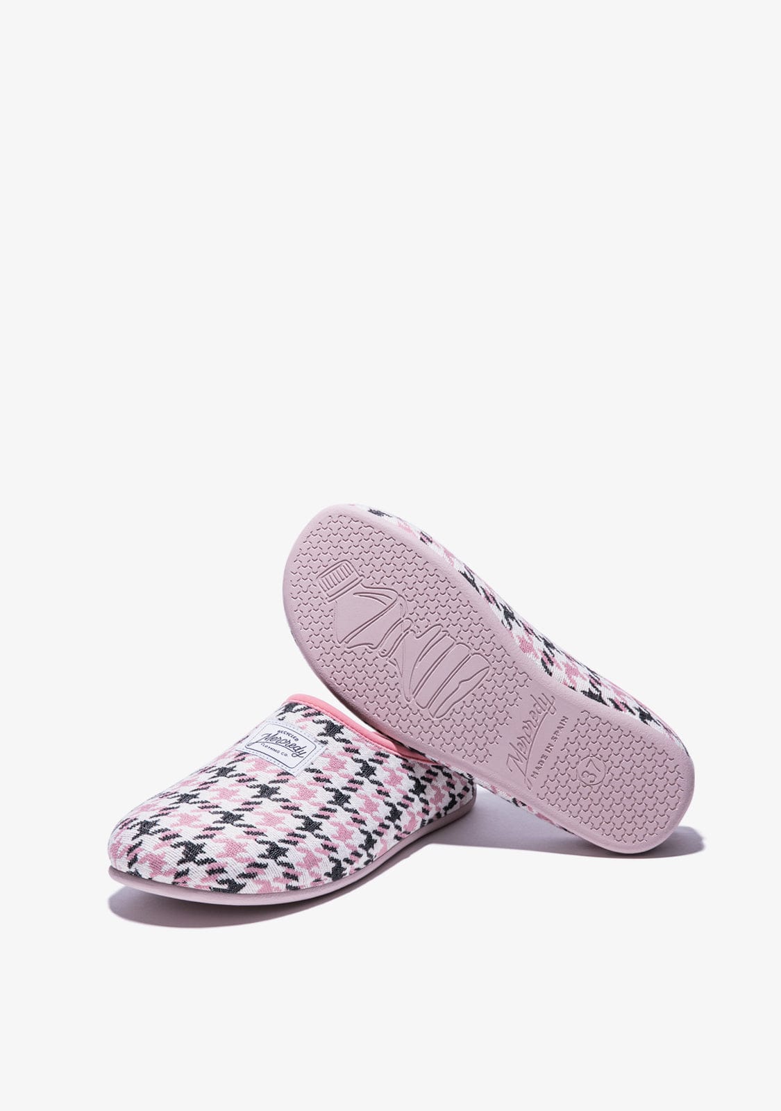 D.franklin Mercredy Slipper Houndstooth Black / Pink Oferta exclusiva