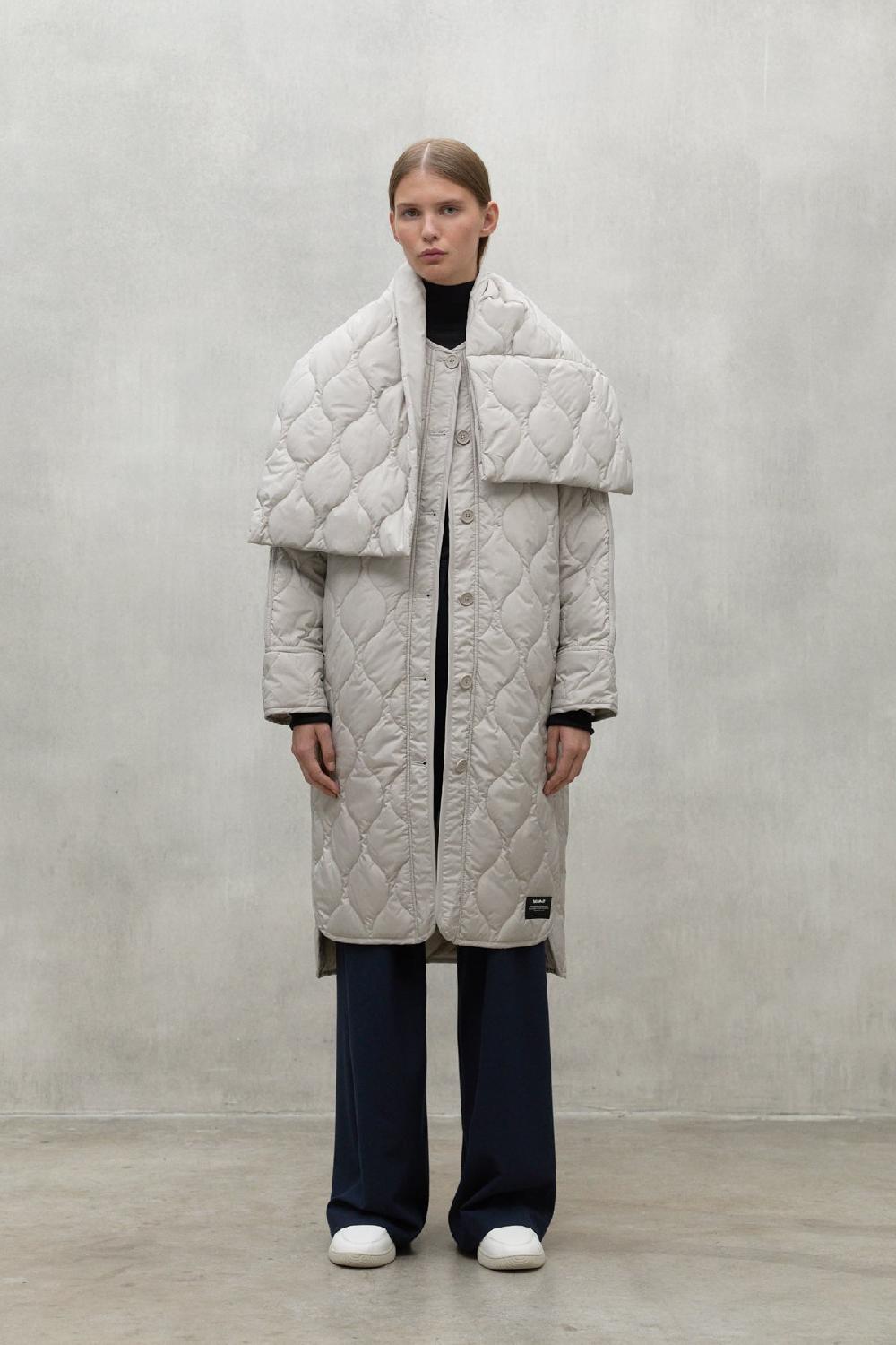 Ecoalf LIGHT BEIGE LEZNA COAT WITH BAND Promoción trimestral