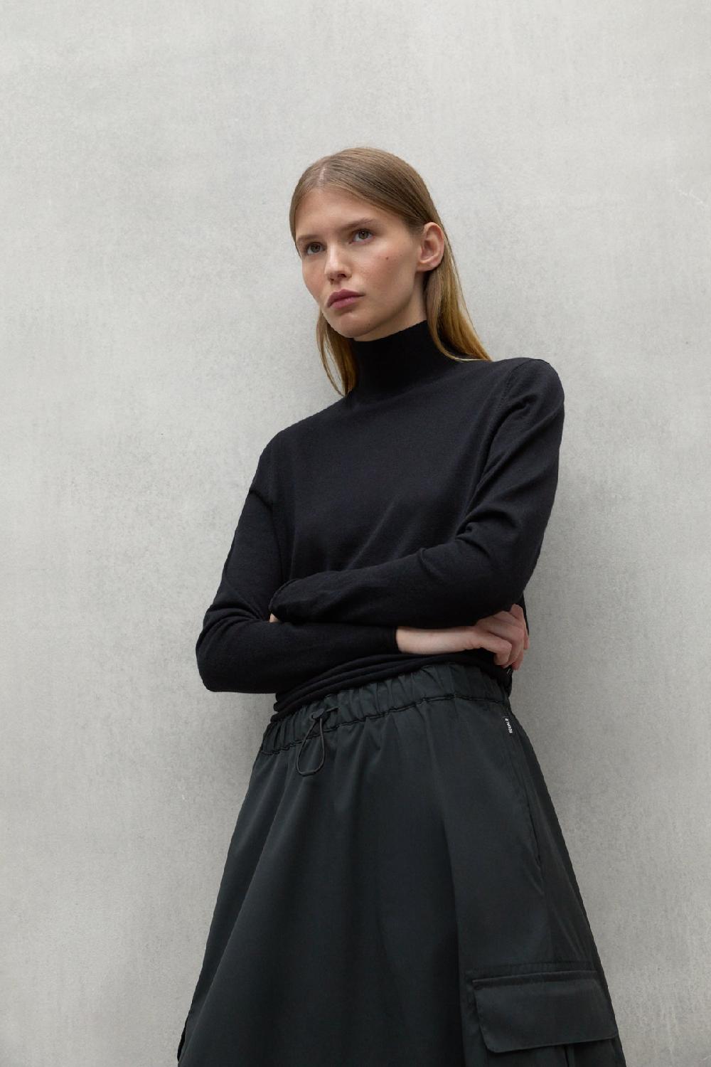 Ecoalf JUMPER COLLAR FAYA BLACK Oferta exclusiva