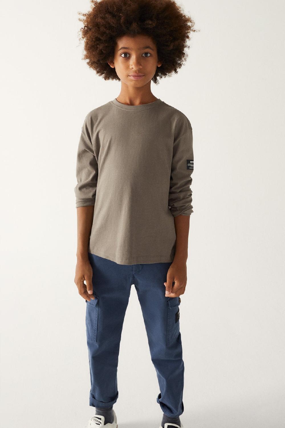 Ecoalf BROWN WALNUT LONG-SLEEVED T-SHIRT Ofertas especiales