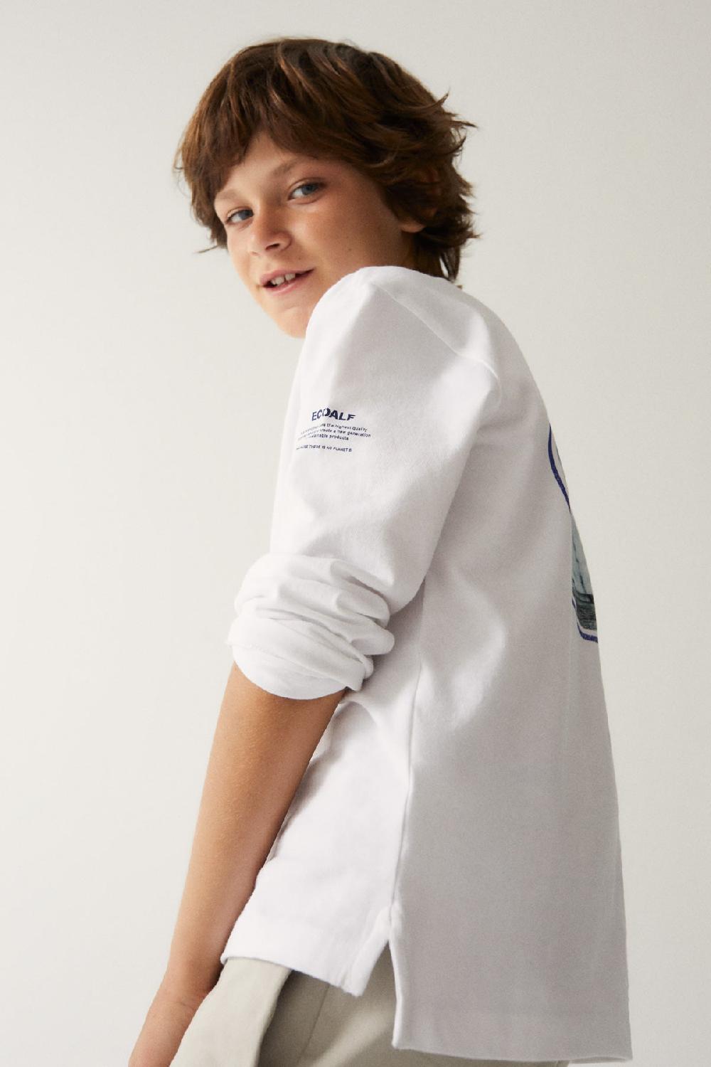 Ecoalf WHITE TIERRA LONG-SLEEVED T-SHIRT Liquidación