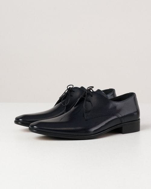 Etiem Zapato de vestir navy `tipo Blucher´ de piel picada Tienda de fábrica