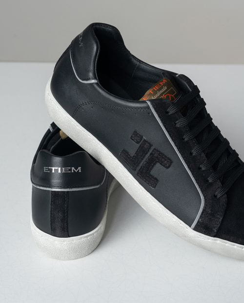 Etiem Zapatilla de piel combinada en negro edición limitada Precios de Black Friday