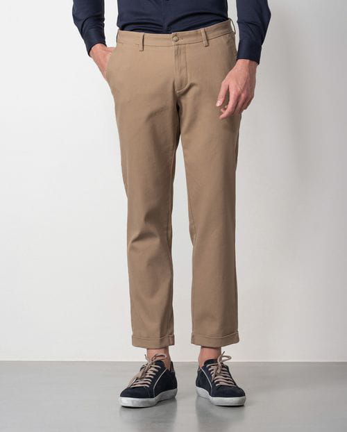 Etiem Pantalón sport chino slim fit en microestructura de algodón elástico Descuentos del mes