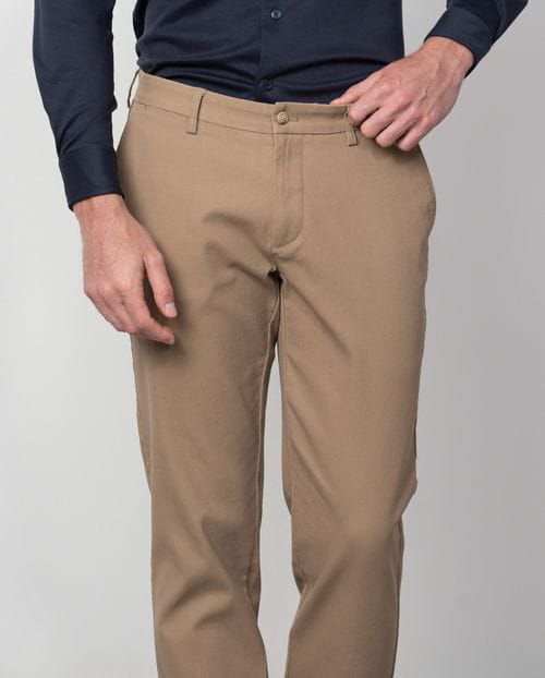 Etiem Pantalón sport chino slim fit en microestructura de algodón elástico Descuentos del mes