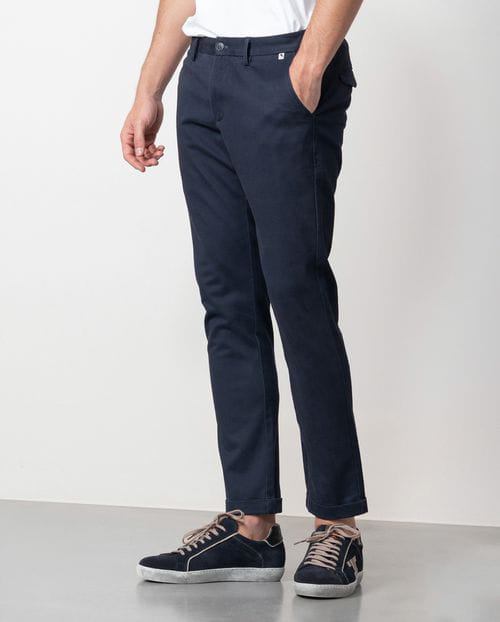 Etiem Pantalón sport extra-slim en diagonal de algodón elástico Oferta exclusiva