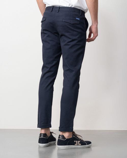 Etiem Pantalón sport extra-slim en diagonal de algodón elástico Oferta exclusiva