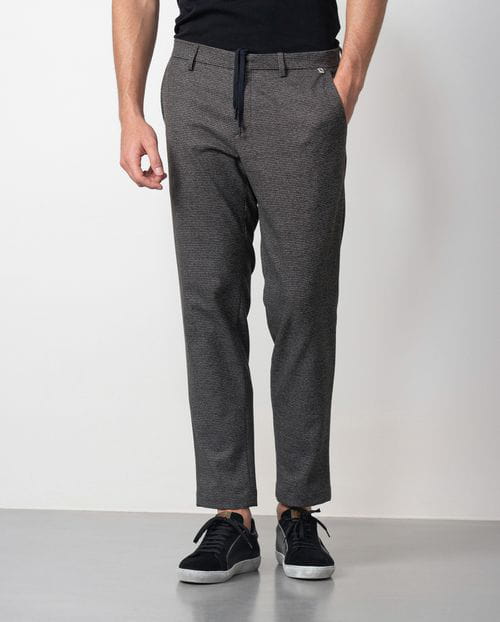 Etiem Pantalón sport de cordón y goma en la cintura realizado en patita de gallo elástica Descuento por venta flash