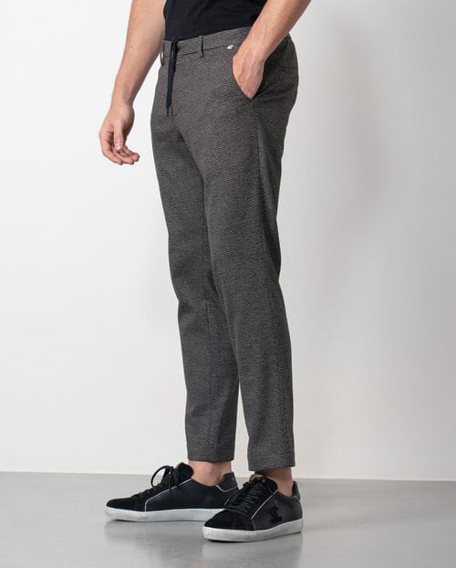 Etiem Pantalón sport de cordón y goma en la cintura realizado en patita de gallo elástica Descuento por venta flash
