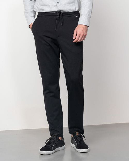 Etiem Pantalón de punto "jogging" en algodón mezcla elástico con cordón y goma en la cintura Ofertas de temporada