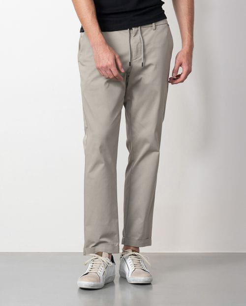 Etiem Pantalón con cordón y goma en la cintura hecho en un algodón técnico elástico Ofertas especiales