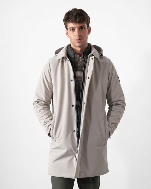 Etiem Trench corta acolchada de capucha y vista-chaleco desmontable en tejido water repellent Ofertas