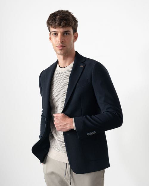 Etiem Americana tipo ´blazer´ en estructura de lana mezcla elástica Venta caliente