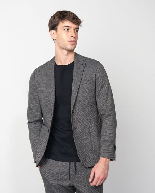 Etiem Americana slim fit sin forro y desestructurada realizada en punto de pata de gallo Rebajas de fábrica