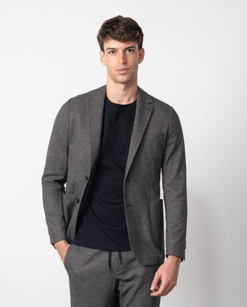 Etiem Americana slim fit sin forro y desestructurada realizada en punto de pata de gallo Rebajas de fábrica
