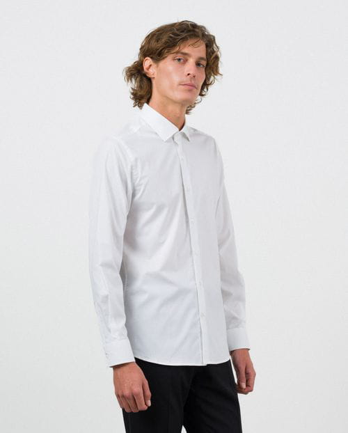 Etiem Camisa entallada extra-slim fit en popelín de algodón elástico Tienda