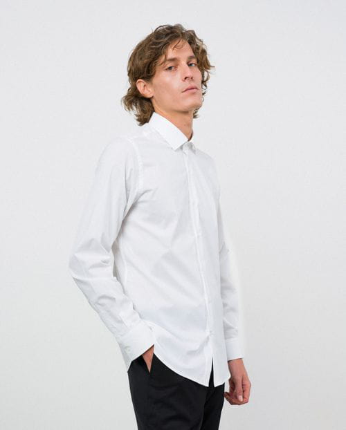 Etiem Camisa entallada extra-slim fit en popelín de algodón elástico Tienda