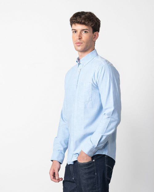 Etiem Camisa sport regular fit en oxford de algodón liso con botón en el cuello Tienda