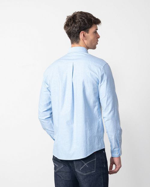 Etiem Camisa sport regular fit en oxford de algodón liso con botón en el cuello Tienda