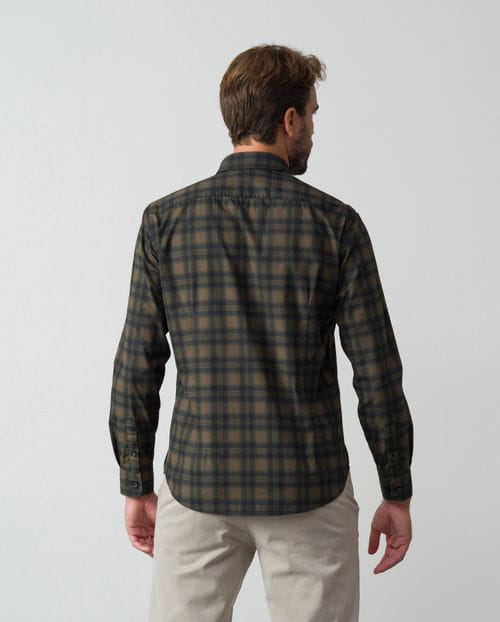 Etiem Camisa sport slim fit en algodón con estampado de cuadro madrás Mejor oferta
